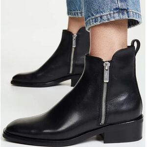 3.1 Phillip Lim Alexa 40mm Black Leather Boots, Size 36.5 EU